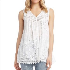 Karen Kane Mixed Lace Eyelet Top